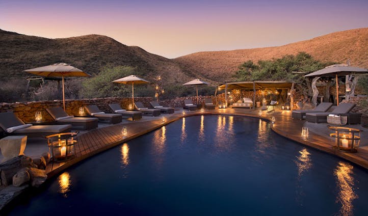 Luxury hotel pool at Tarkuni in Tswalu, South Africa