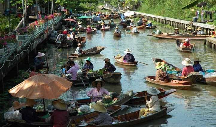 the floating market, thailand