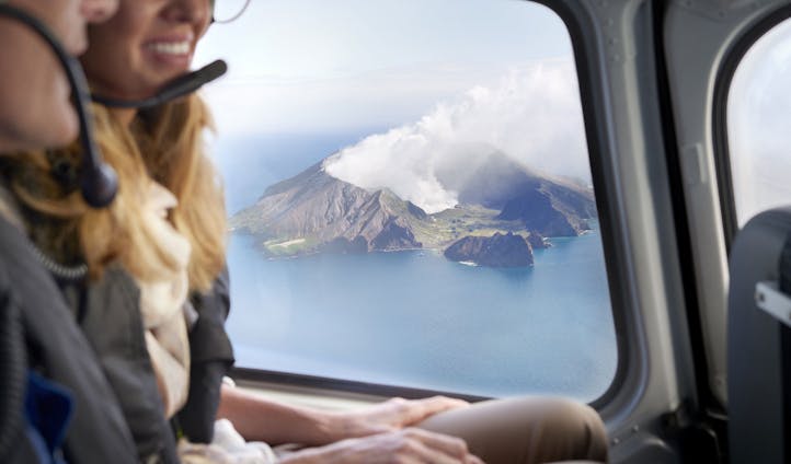A heli flight above White Island NZ