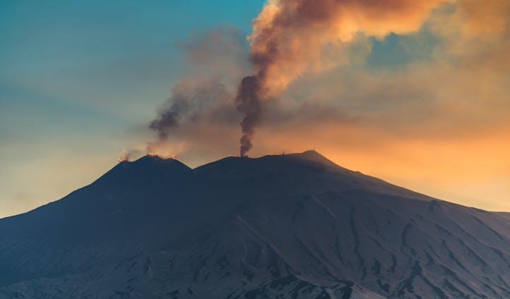 Mount Etna at sunset