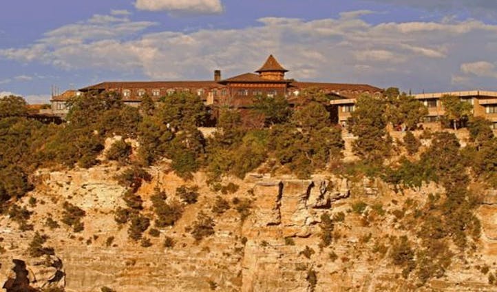 perched on the edge of the Grand Canyon
