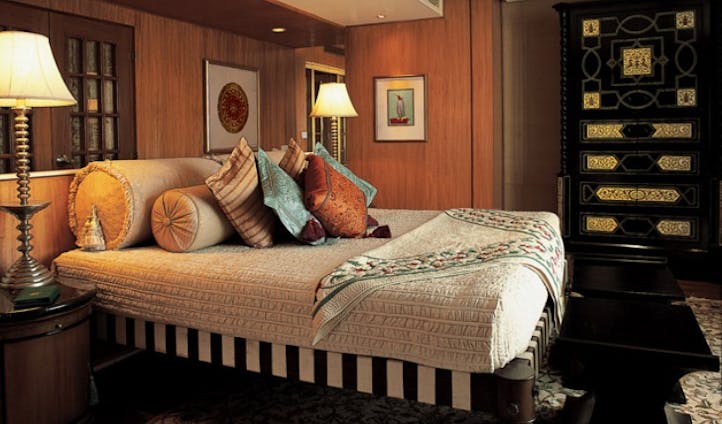 The luxurious interior of a bedroom at Amarvillas, Agra, India