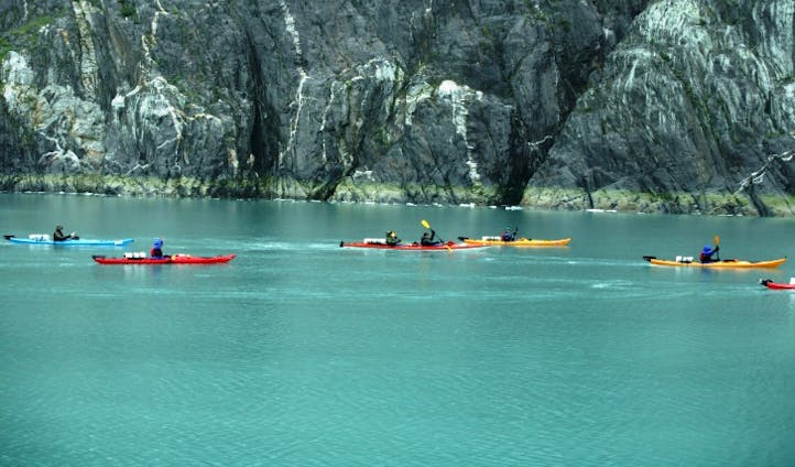Kayak icy waters in Seward