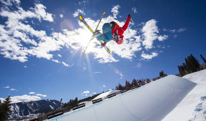 Ski tricks and jumps in Aspen Snowmass