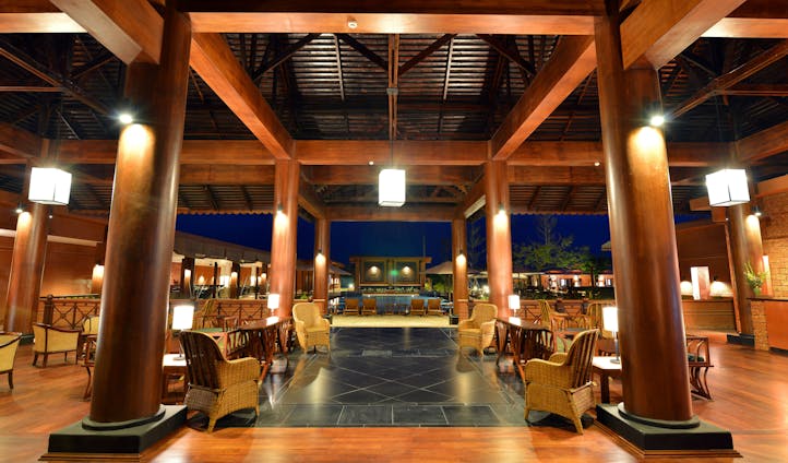 Lobby of luxury resort in Myanmar