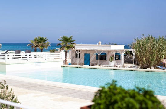 Pool at luxury hotel Canne Bianche, Italy
