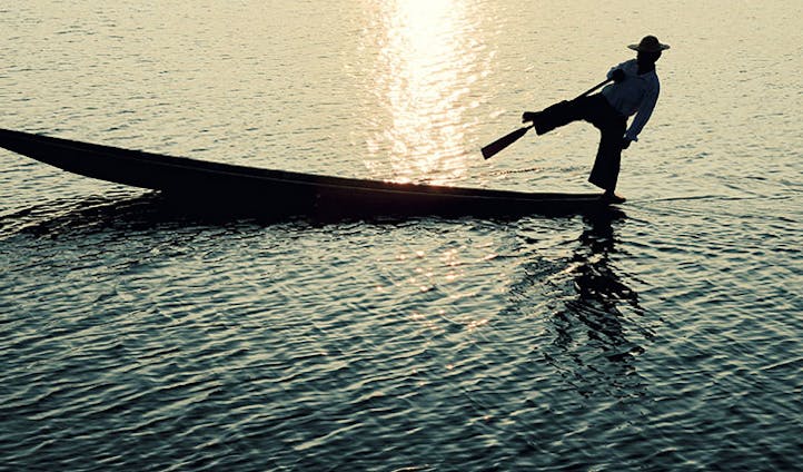Rower on the lake in Myanmar