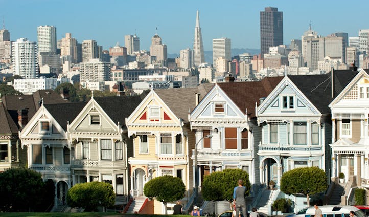 Colourful houses in San Francisco