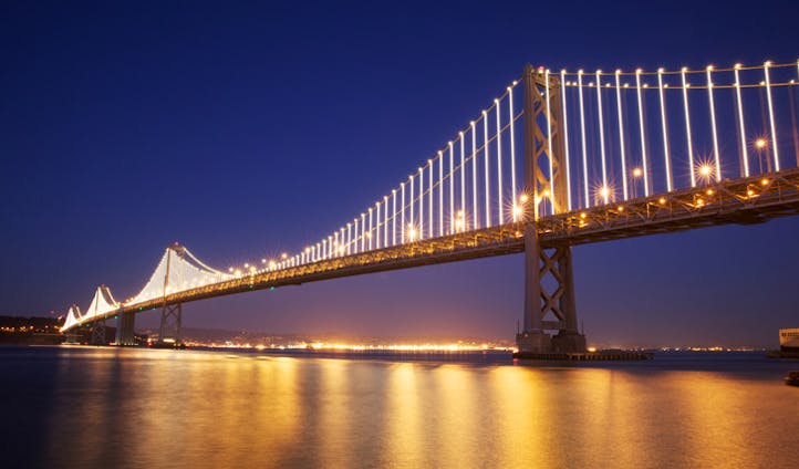 Oakland Bay Bridge light show, San Francisco