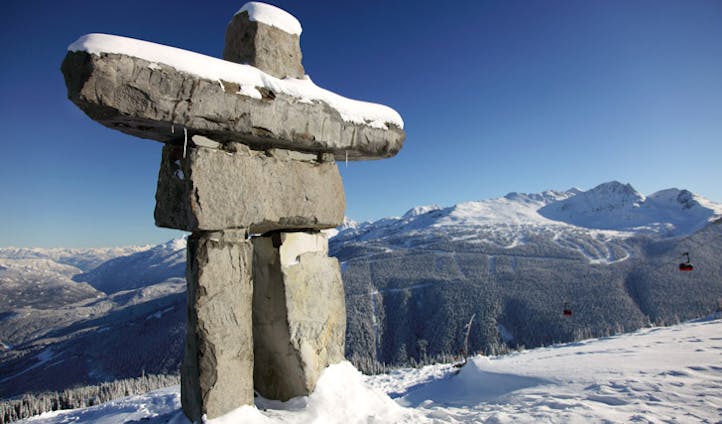 Skiing landscape in Whistler, Canada