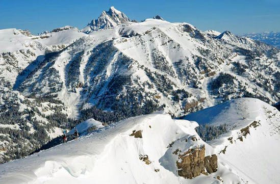 Skiing landscape in Wyoming, USA