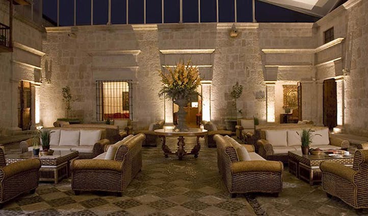 Luxury hotel foyer at Casa Andina, Arequipa, Peru