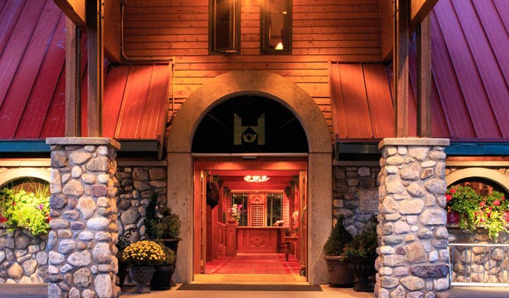 The entrance to The Post Hotel & Spa, Canada