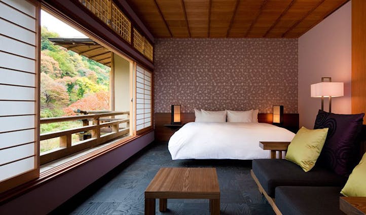 A room at the Hoshinoya Kyoto