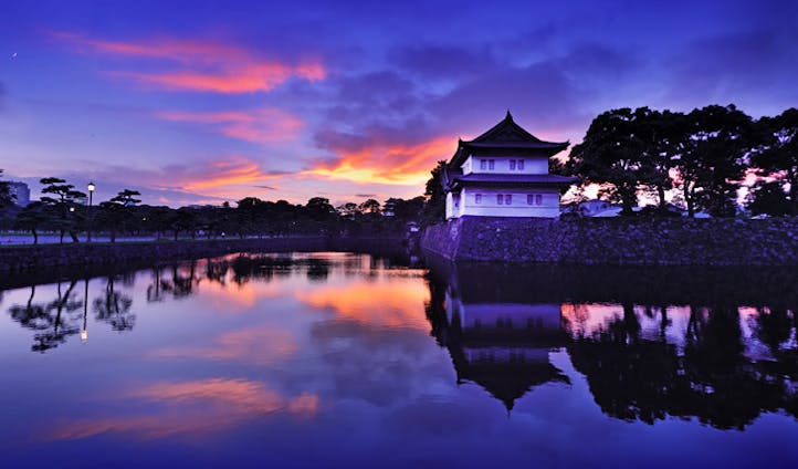 The Imperial Palace at dusk, Tokyo