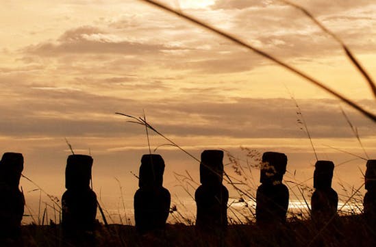 The famous heads of Easter Island