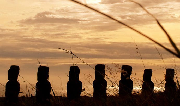 The famous heads of Easter Island