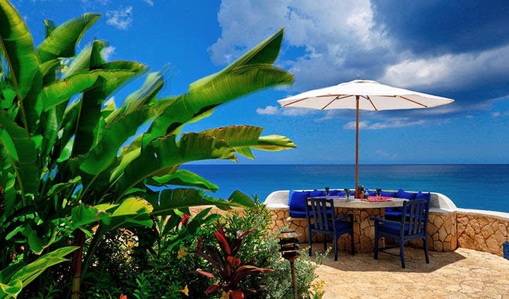 A unique dining setting at The Caves Hotel, Jamaica