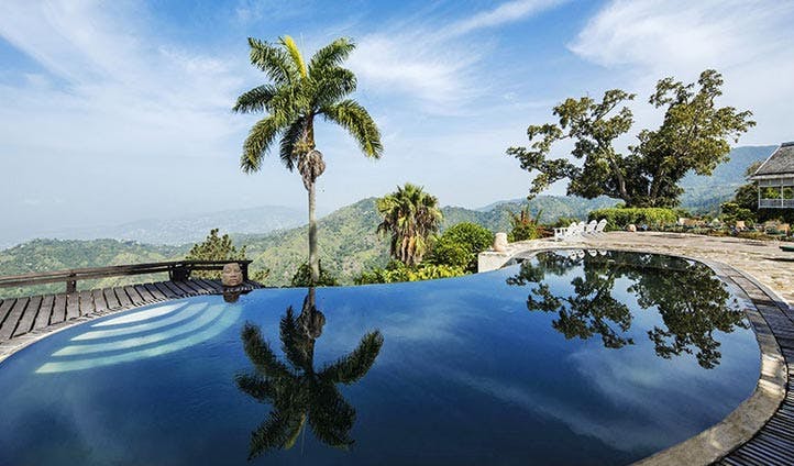 The pool at Strawberry Hill Hotel, Jamaica