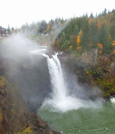 The waterfall below Salish Lodge