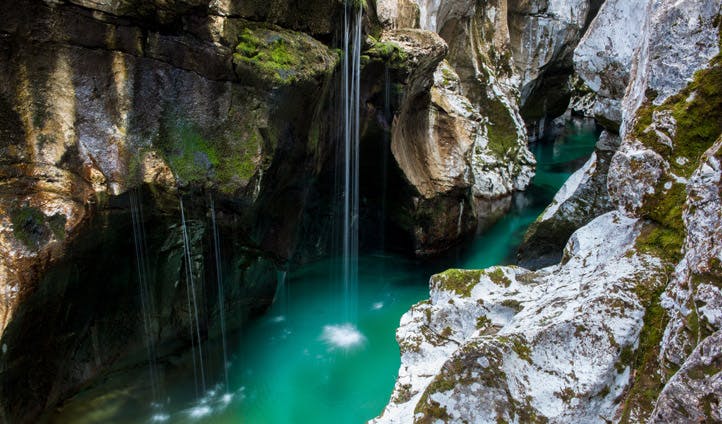 A waterfall in beautiful Slovenia