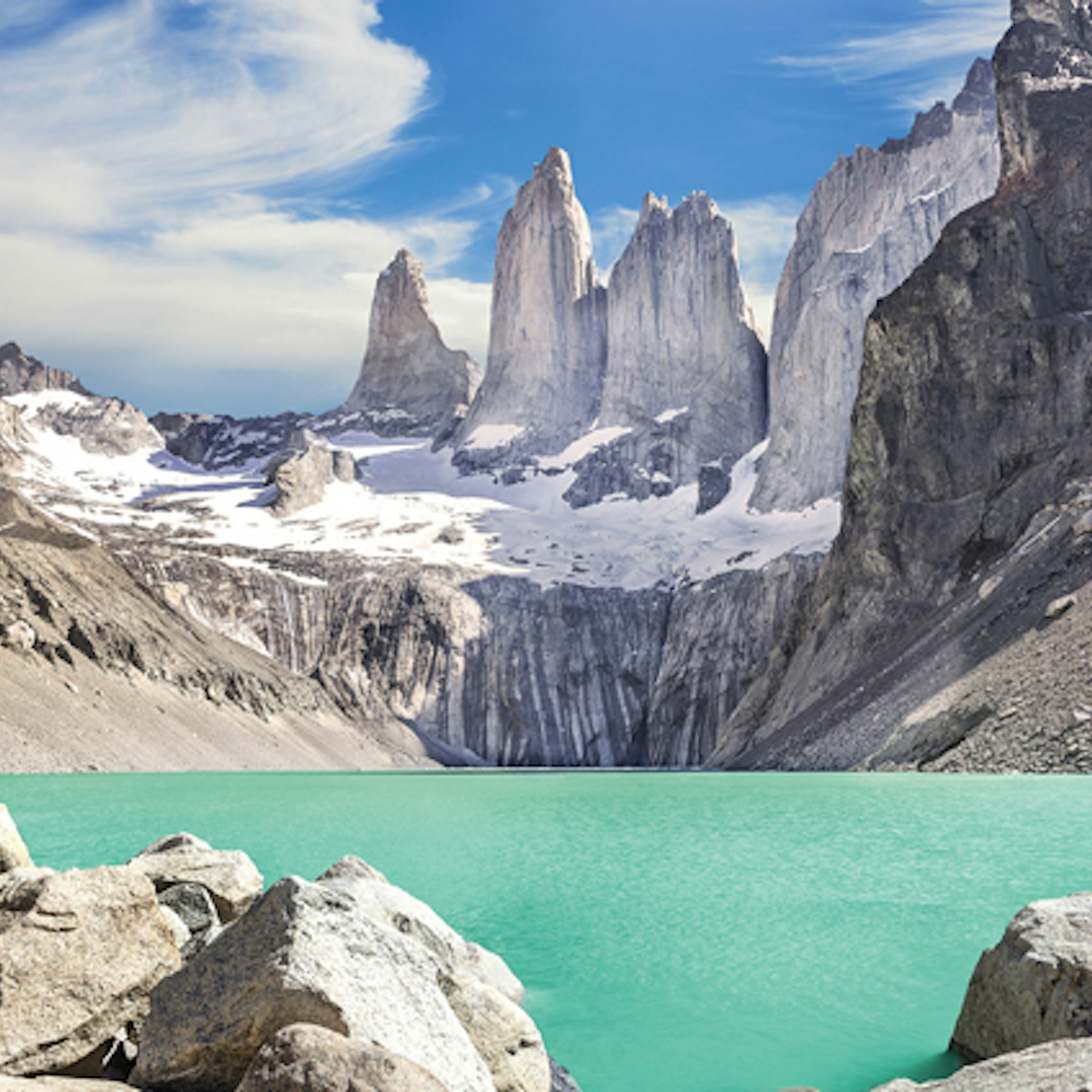 The Torres del Paine mountains in Patagonia, Chile