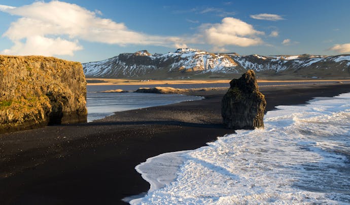 Horse-ride along Iceland's black sand beaches