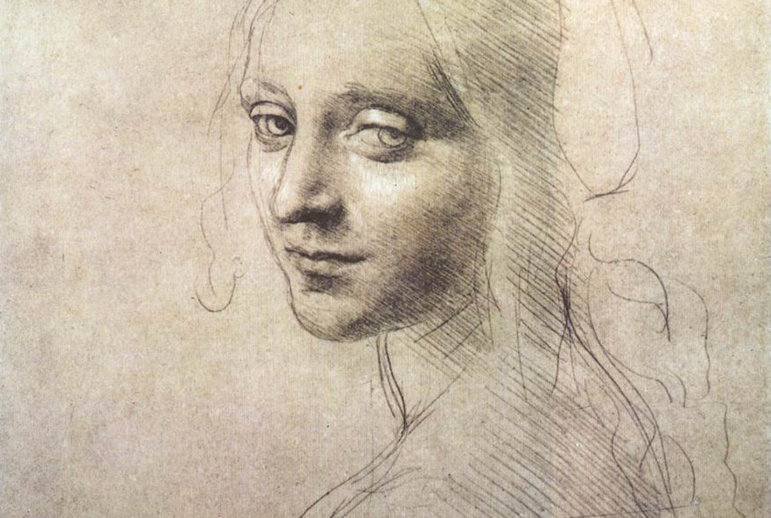 Sketch of girl by da Vinci