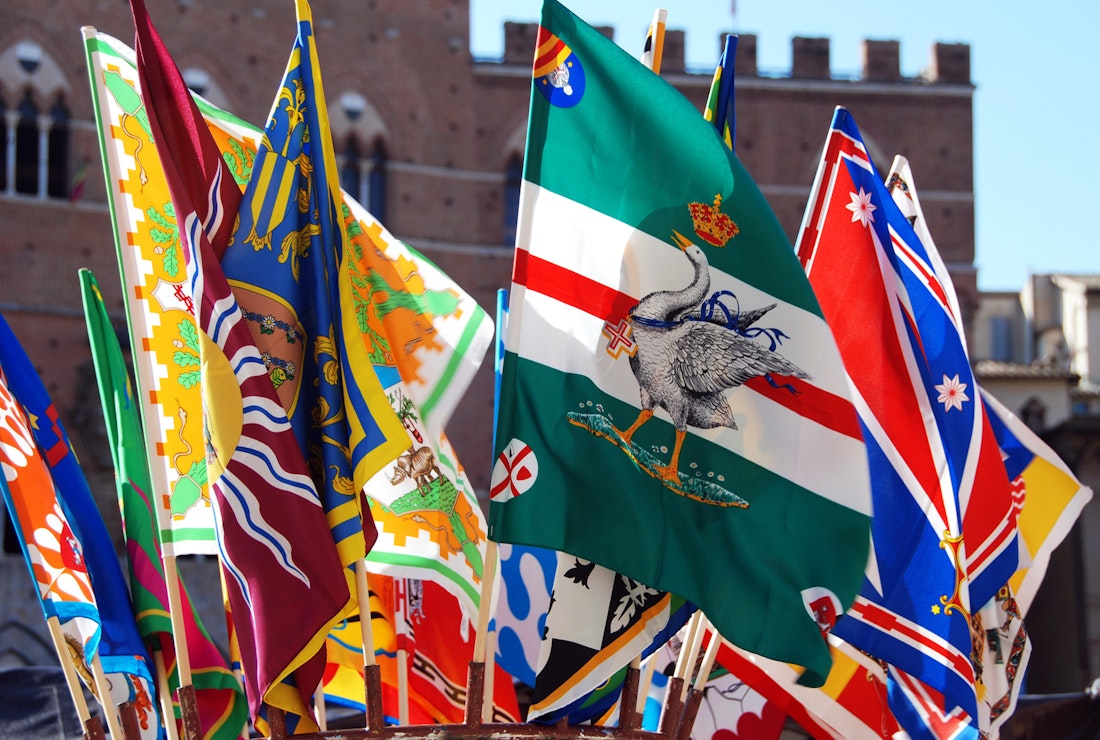 Palio race, flags of the Districts
