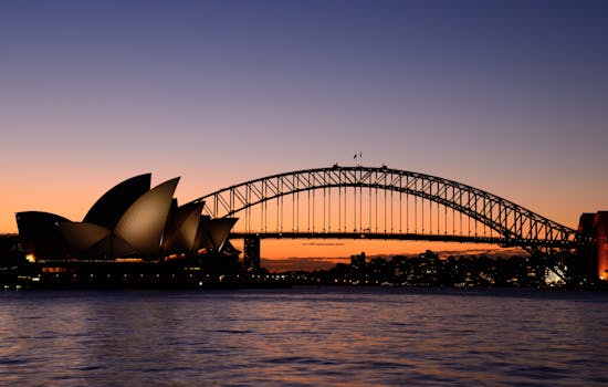 Sydney harbour at sunset