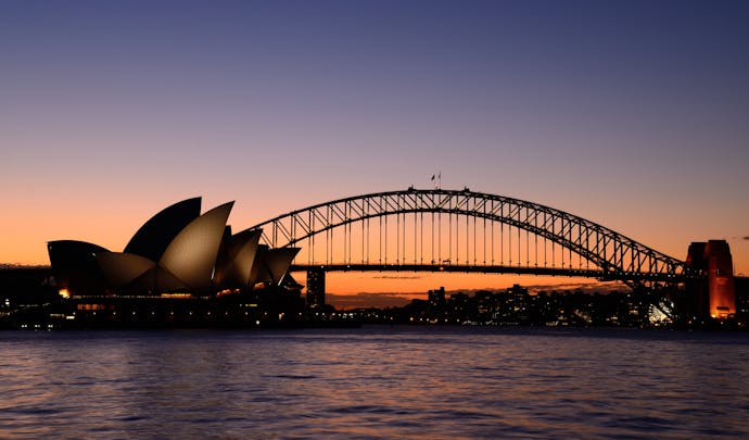 Sydney harbour at sunset