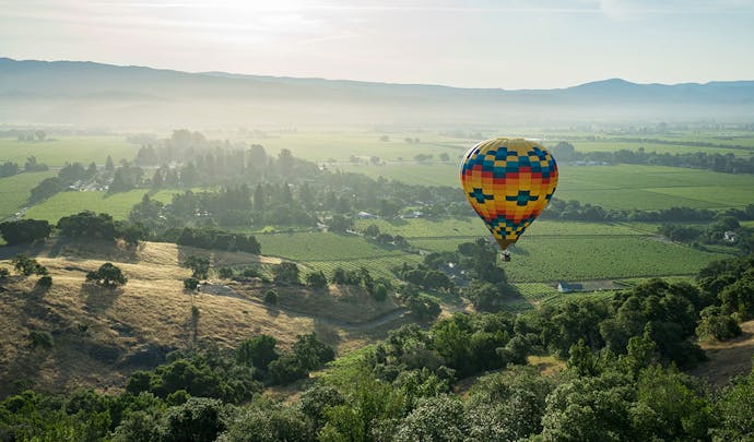 Hot air ballooning holiday over Napa Valley
