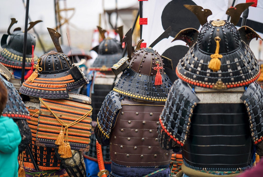 Samurai warriors in armour