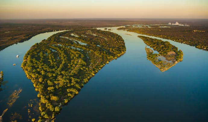 Aerial view of the Zambezi River