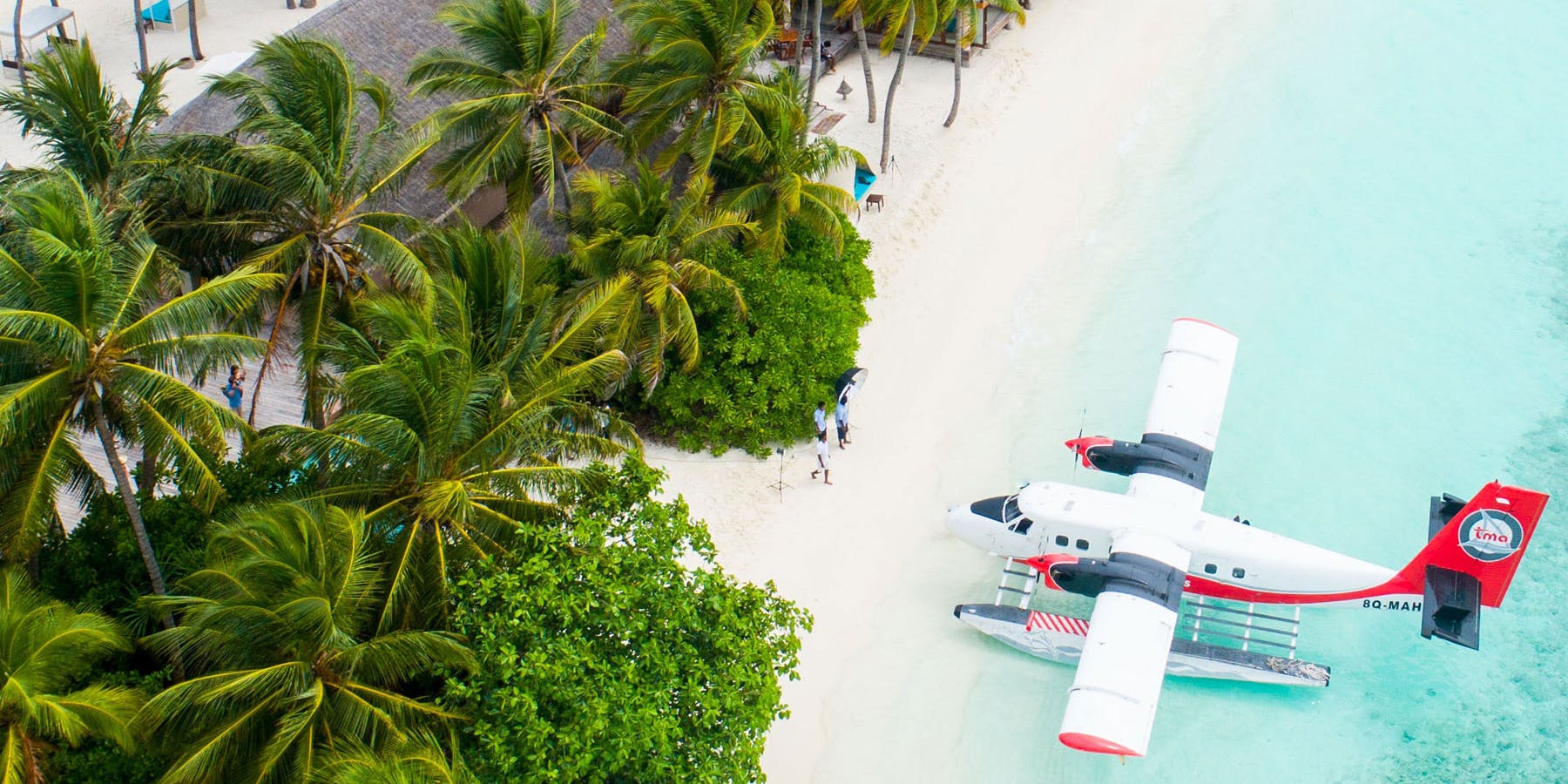 Arrive by plane to the Maldives