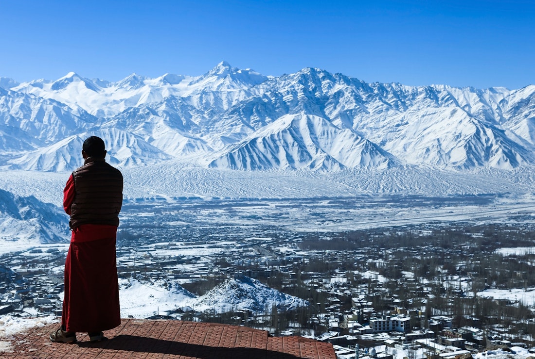 Himalayan views with a monk