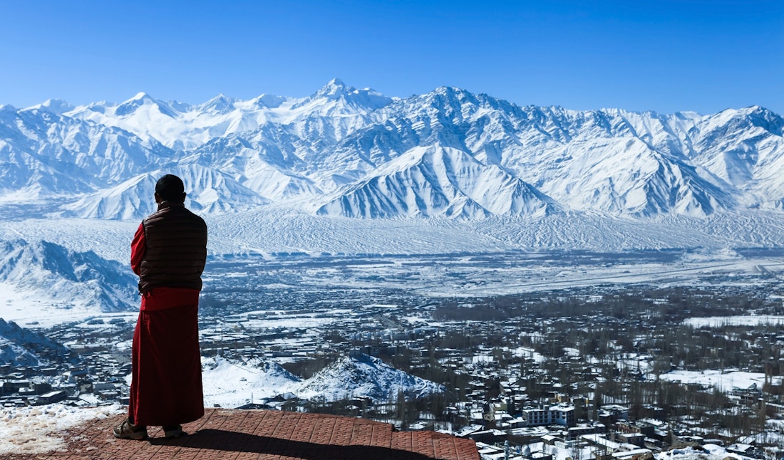 Himalayan views with a monk