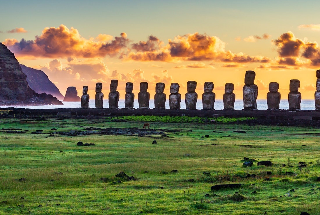 easter island sunset chile