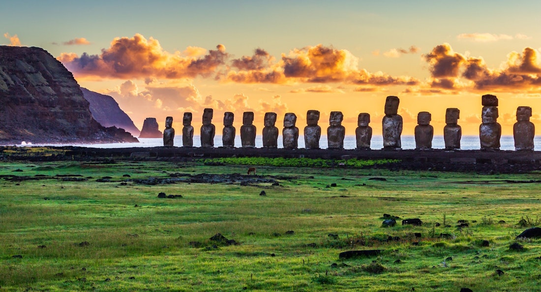 easter island sunset chile