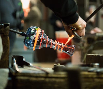 Murano glass blowing factoty