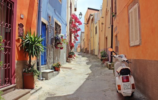 A local street in Italy with Vespa