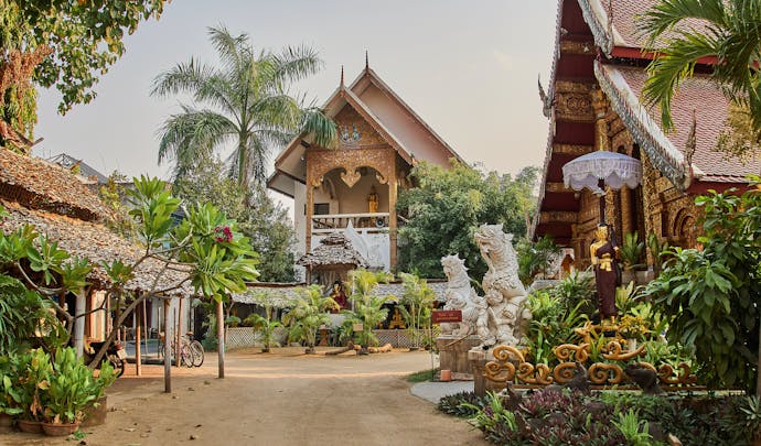 Temple complex in Chiang Mai, Thailand, in South East Asia