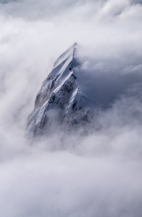 Swiss Alps in the mist