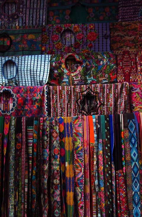 Textiles market in Guatemala