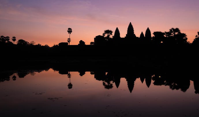 Angkor Wat in silhouette, Cambodia