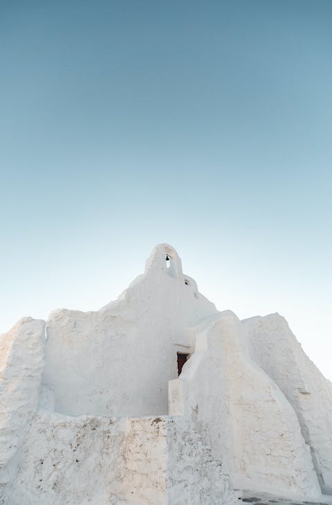 White building in Mykonos, Greece