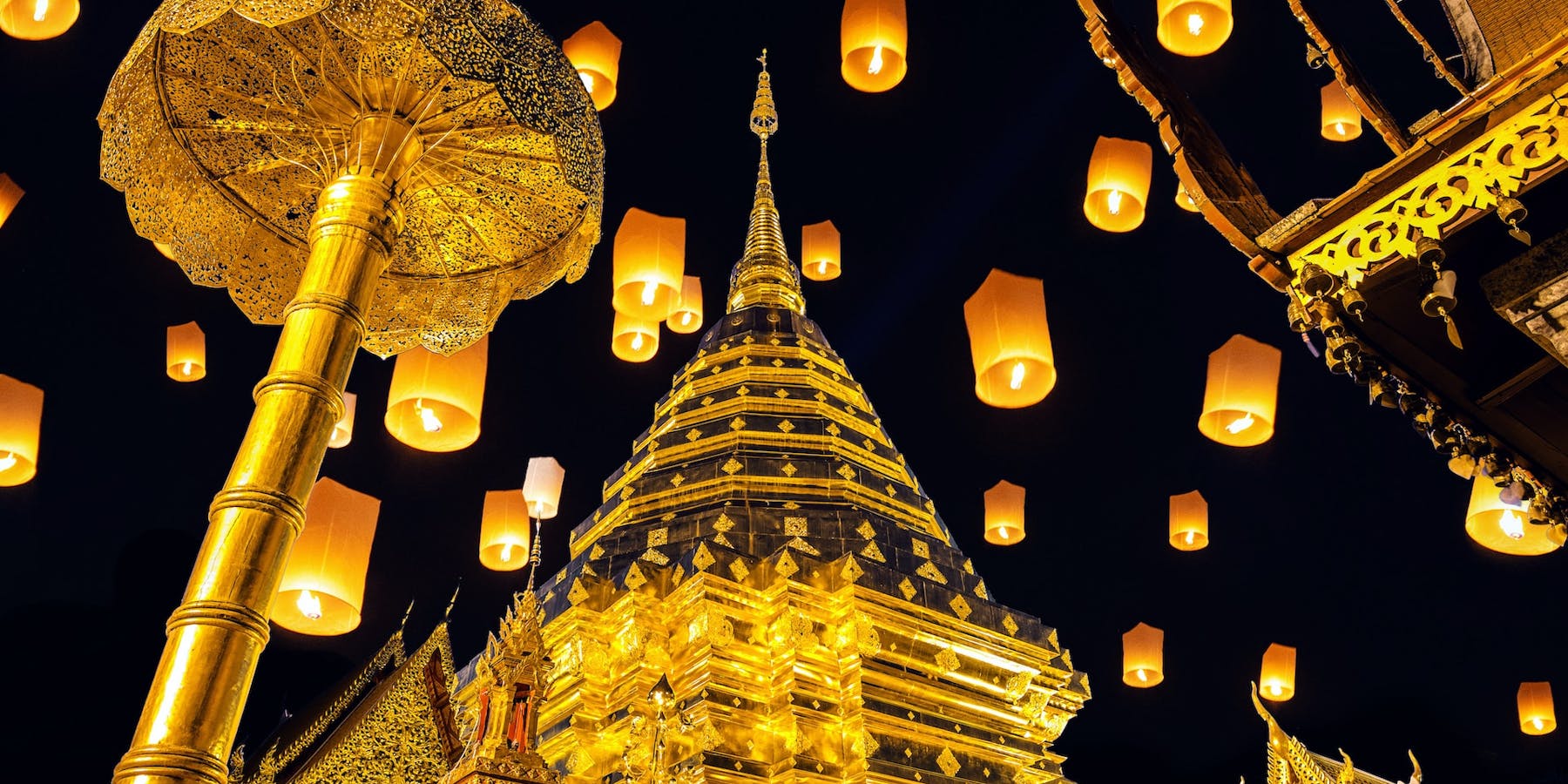 Loy Krathong light festival, Chiang Mai, Thailand