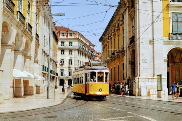 Lisbon tram in Portugal
