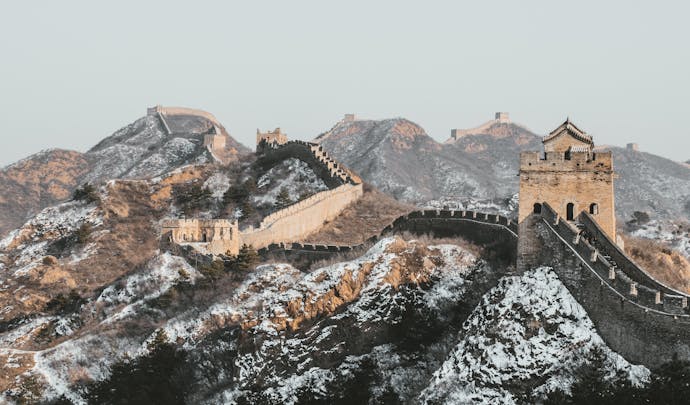 Great wall of China in the snow