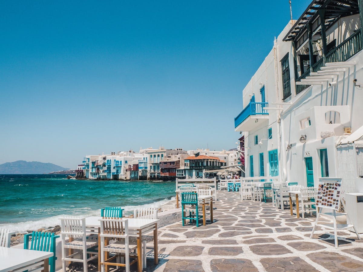 Mykonos beach cafe, Greece